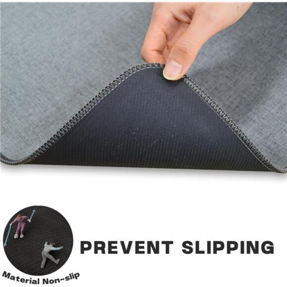 Gray Bathroom Rug Thin Low Profile Bath Mat Non Slip Absorbent Washable Door Car - Picture 4 of 7